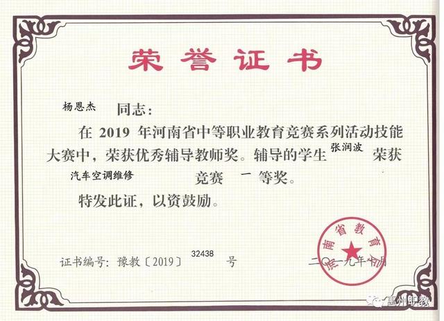 金秋十月,硕果累累,禹州中专2019年省级大赛成绩喜人 金秋十月,硕果累累,禹州中专2019年省级大赛成绩喜人