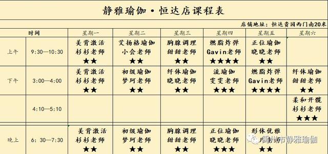 禹州静雅瑜伽 11.25—11.30周课表 锦绣东方店上课时间有变动! 禹州静雅瑜伽 11.25—11.30周课表 锦绣东方店上课时间有变动!