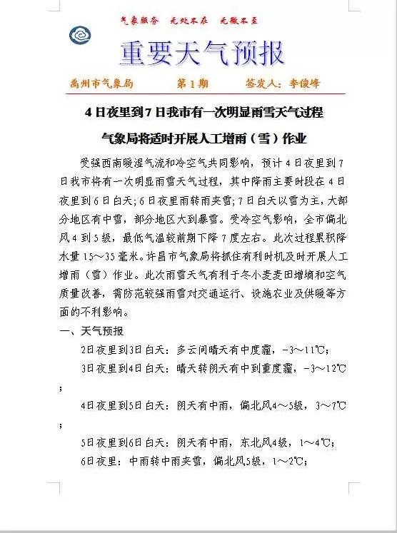 下雪啦!禹州气象台官宣了!中雨转雨夹雪!降雪区域已定→禹州 下雪啦!禹州气象台官宣了!中雨转雨夹雪!降雪区域已定→禹州