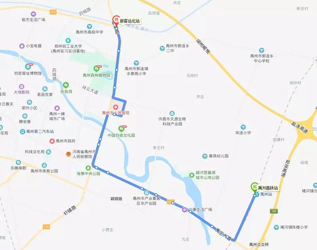 禹州5路公交高铁站⇆客运北站 禹州5路公交高铁站⇆客运北站