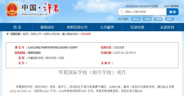 禹州将新建3所高标准学校!总投资5.7亿,位置在.... 禹州将新建3所高标准学校!总投资5.7亿,位置在....