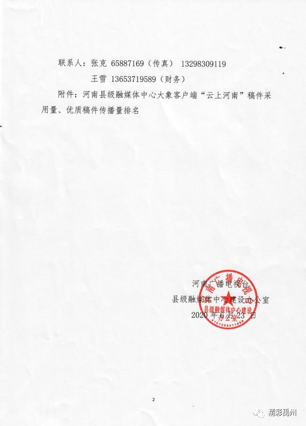 禹州融媒荣获河南省县级融媒体中心建设办公室嘉奖! 禹州融媒荣获河南省县级融媒体中心建设办公室嘉奖!