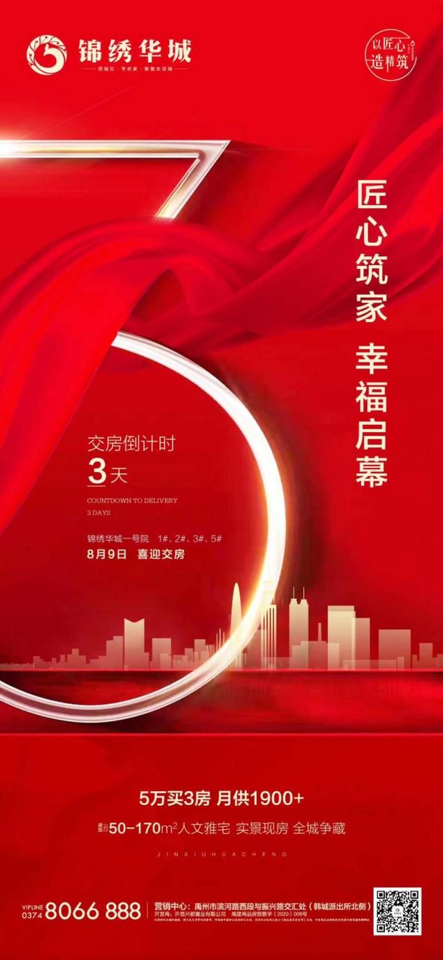 8月9日禹州锦绣华城一号院1#、2#、3#、5#喜迎交房