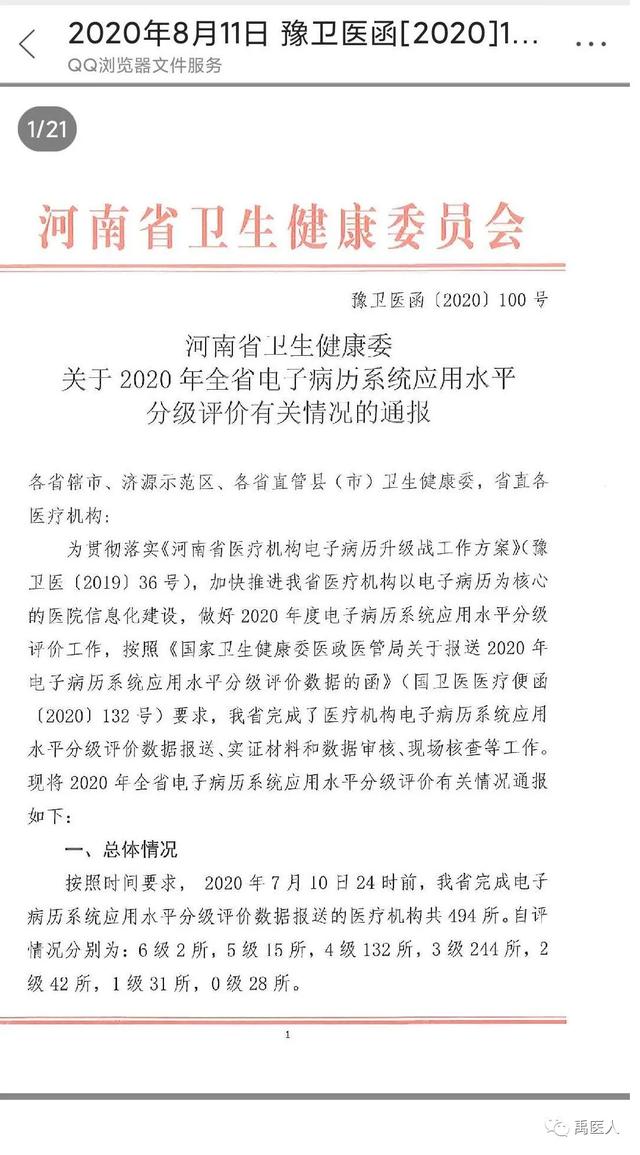禹州市人民医院电子病历应用水平分级评价四级通过省卫生健康委考核 禹州市人民医院电子病历应用水平分级评价四级通过省卫生健康委考核