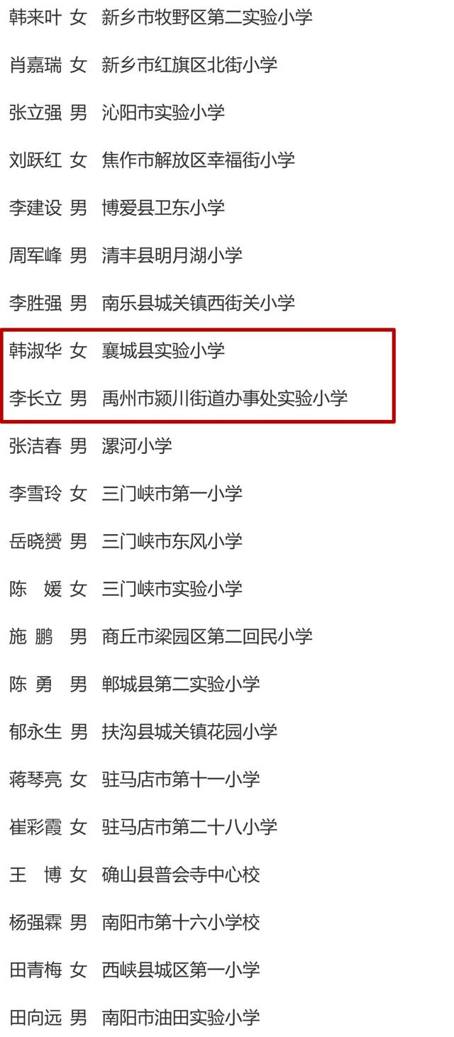 禹州1名校长入选!省中小学名校长培育工程第七批培育人选名单公示 禹州1名校长入选!省中小学名校长培育工程第七批培育人选名单公示