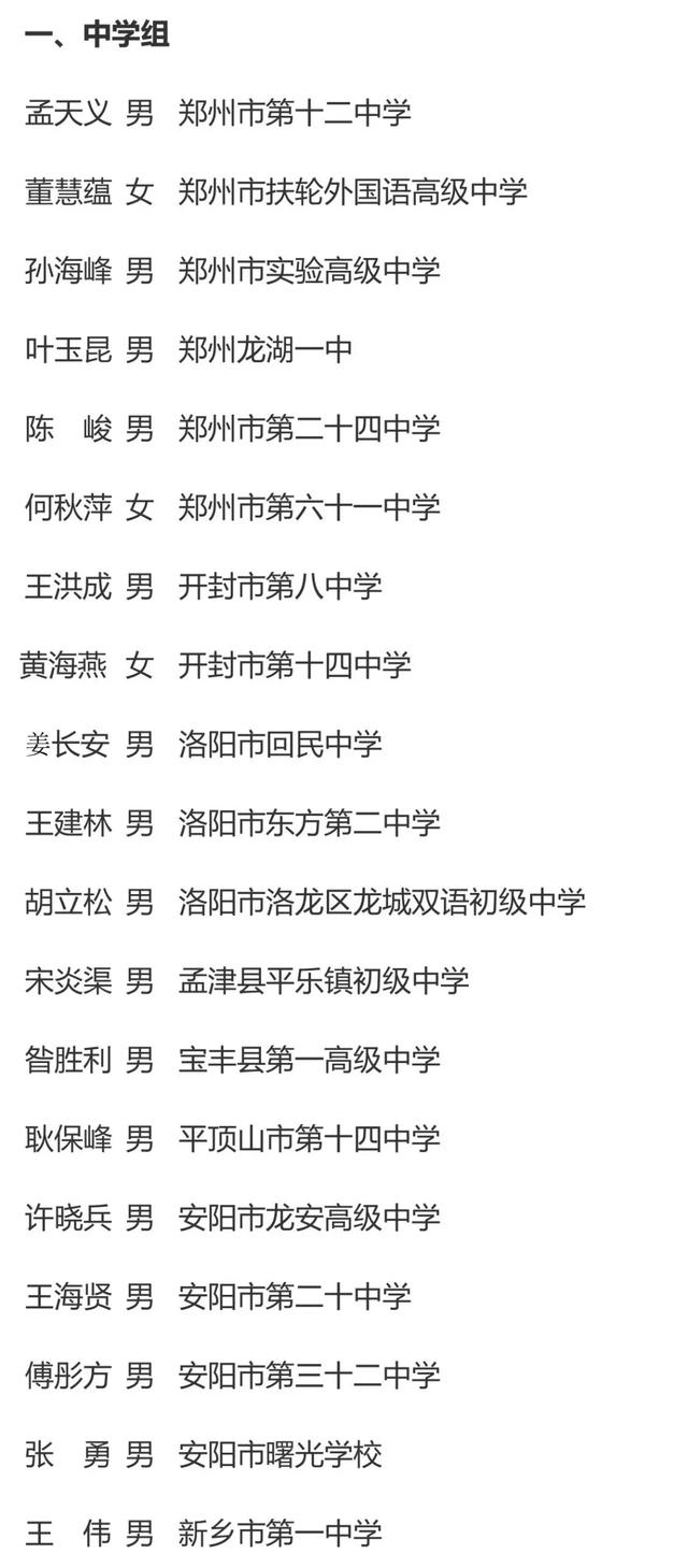 禹州1名校长入选!省中小学名校长培育工程第七批培育人选名单公示 禹州1名校长入选!省中小学名校长培育工程第七批培育人选名单公示