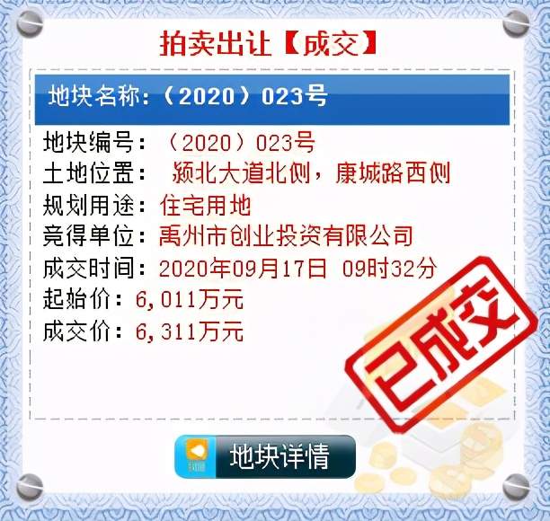 近13亿！2020年禹州拍卖出让住宅用地15宗