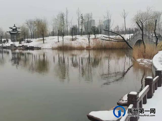 牛年首雪莅禹州，银装素裹“禹王湖！”