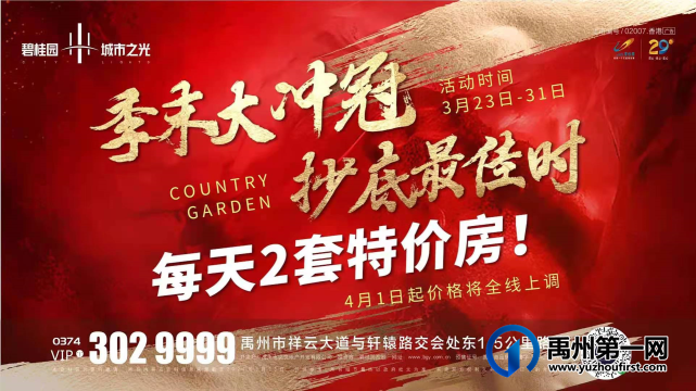 禹州碧桂园城市之光每天2套特价房