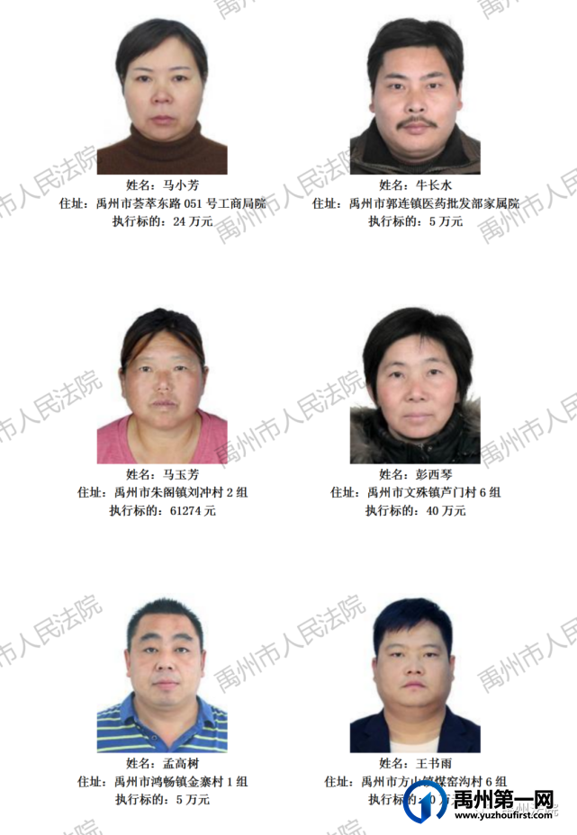 禹州市人民法院公布2021年第三批失信被执行人名单 禹州市人民法院公布2021年第三批失信被执行人名单