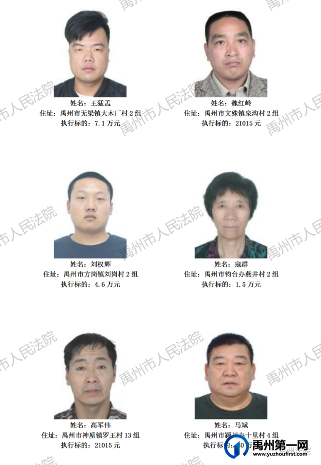 禹州市人民法院公布2021年第三批失信被执行人名单 禹州市人民法院公布2021年第三批失信被执行人名单