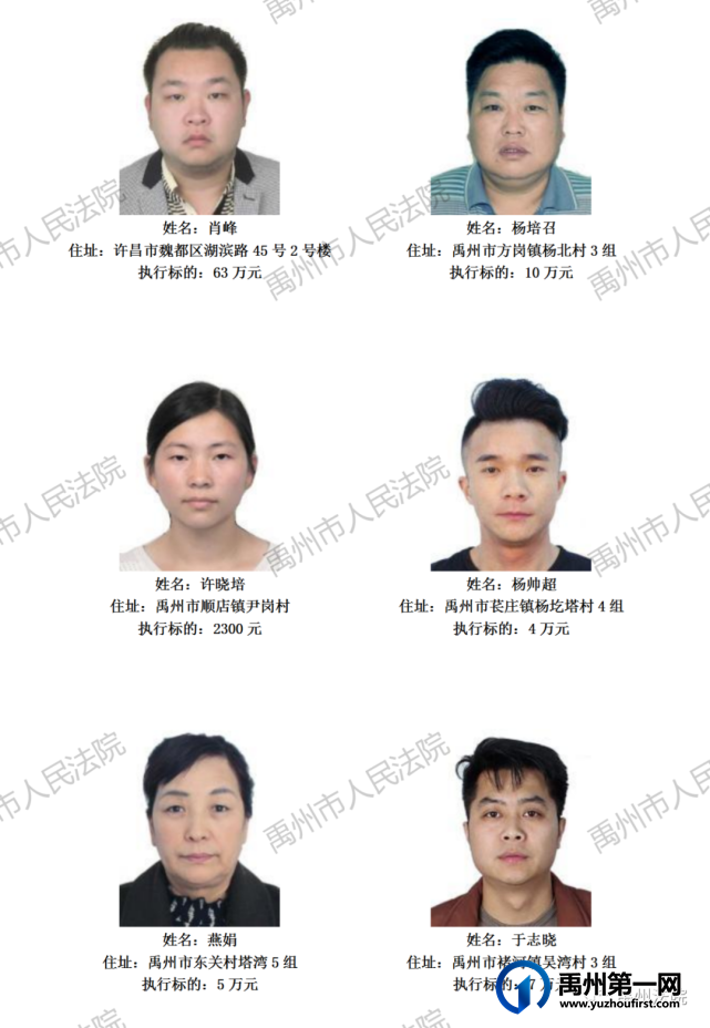 禹州市人民法院公布2021年第三批失信被执行人名单 禹州市人民法院公布2021年第三批失信被执行人名单