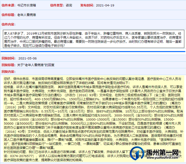 禹州书记市长信箱最新回复:普惠幼儿园不得向家长另行收取费用! 禹州书记市长信箱最新回复:普惠幼儿园不得向家长另行收取费用!