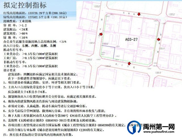 禹州市产业集聚区A03-27地块控制性详细规划批前公示 禹州市产业集聚区A03-27地块控制性详细规划批前公示