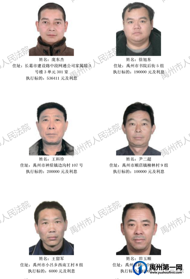禹州市人民法院公布2021年第四批失信被执行人名单 禹州市人民法院公布2021年第四批失信被执行人名单
