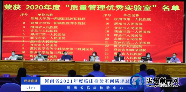 禹州市人民医院医学检验科 荣获“河南省质量管理优秀实验室” 禹州市人民医院医学检验科 荣获“河南省质量管理优秀实验室”