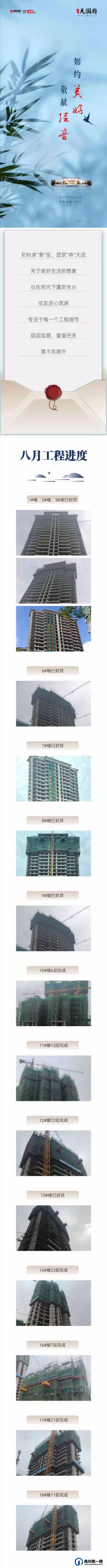 禹州天润府8月工程进度