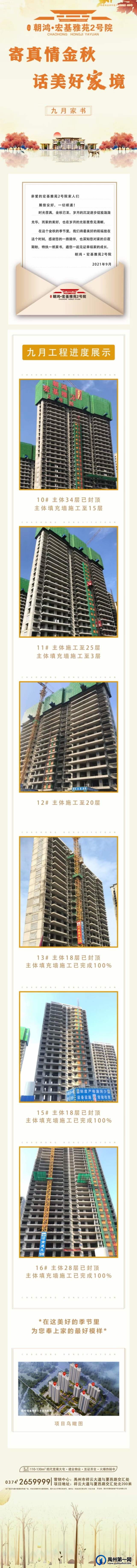 禹州宏基雅苑2号院九月最新工程进度