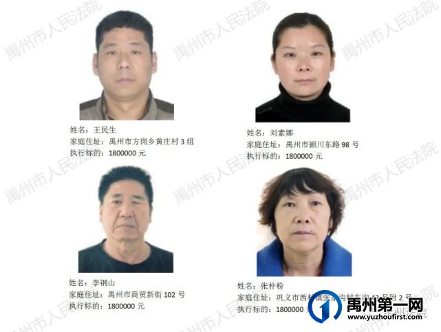 禹州市人民法院公布2021年第八批失信被执行人名单! 禹州市人民法院公布2021年第八批失信被执行人名单!