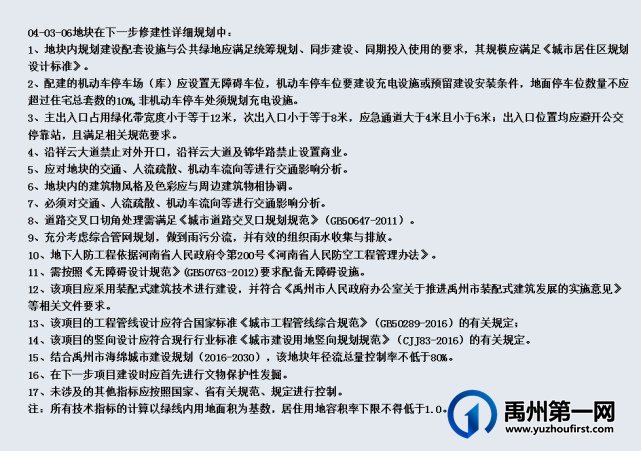 禹州颍北新区04-03-06地块控制性详细规划批前公示 禹州颍北新区04-03-06地块控制性详细规划批前公示