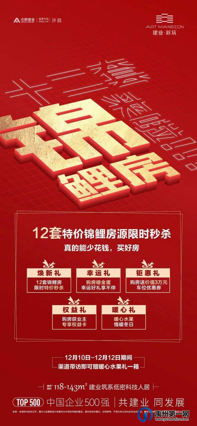 禹州建业新筑12套特价房聚惠来袭