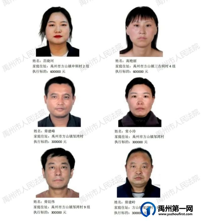 禹州公布2022年第九批失信被执行人名单！