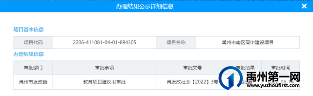 禹州南区高中建设项目获批,或离动工不远了! 禹州南区高中建设项目获批,或离动工不远了!