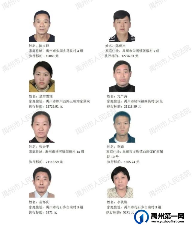 禹州最新一批“老赖”名单公布!共31人,快看有你认识的吗? 禹州最新一批“老赖”名单公布!共31人,快看有你认识的吗?