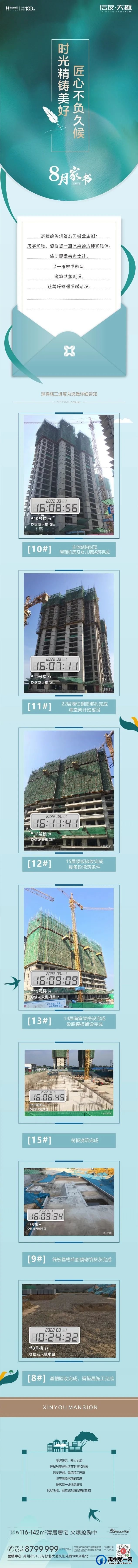 禹州信友天樾8月份工程进度播报来啦! 禹州信友天樾8月份工程进度播报来啦!