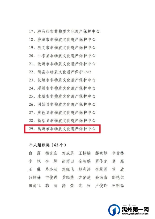 禹州市非物质文化遗产保护中心荣获省级殊荣 禹州市非物质文化遗产保护中心荣获省级殊荣