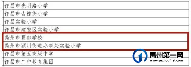 定了!禹州这两所学校榜上有名! 定了!禹州这两所学校榜上有名!
