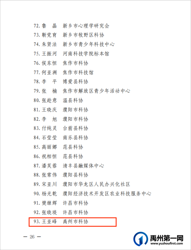 禹州多个单位及个人被国家和省点名表扬 禹州多个单位及个人被国家和省点名表扬