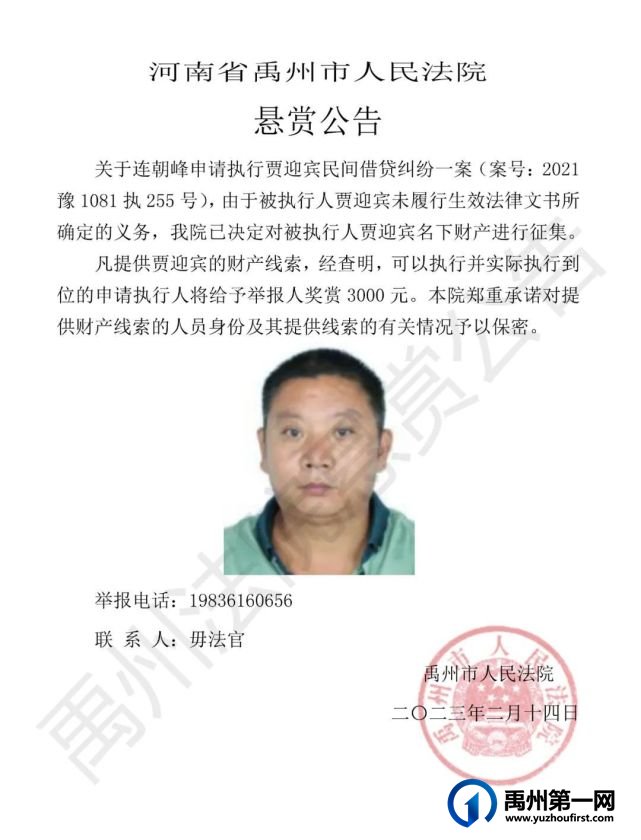 禹州法院决定对17人实施司法拘留、征集财产线索