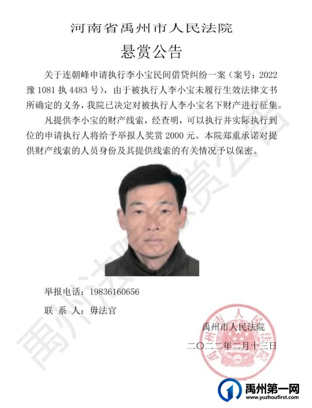 禹州法院决定对17人实施司法拘留、征集财产线索