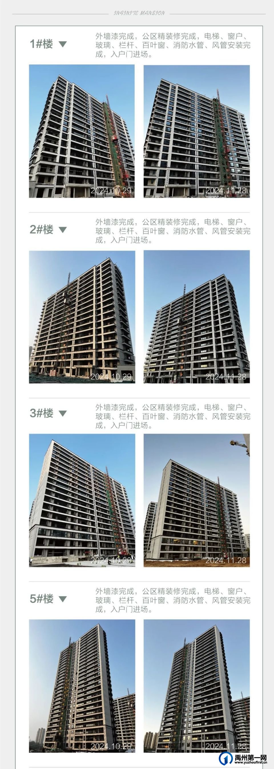 禹州万丰铂金悦府11月份工程进度播报